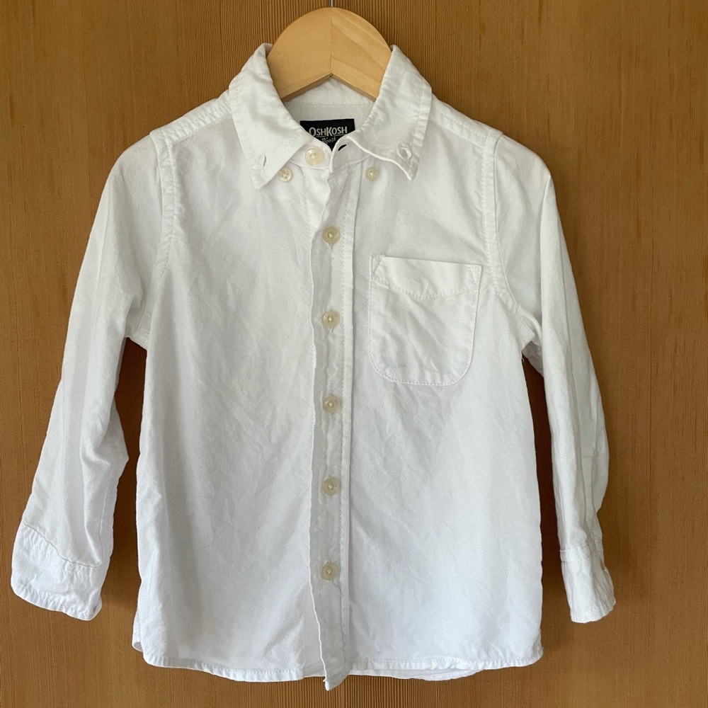 Boys Classic White Button Down Shirt, 3T